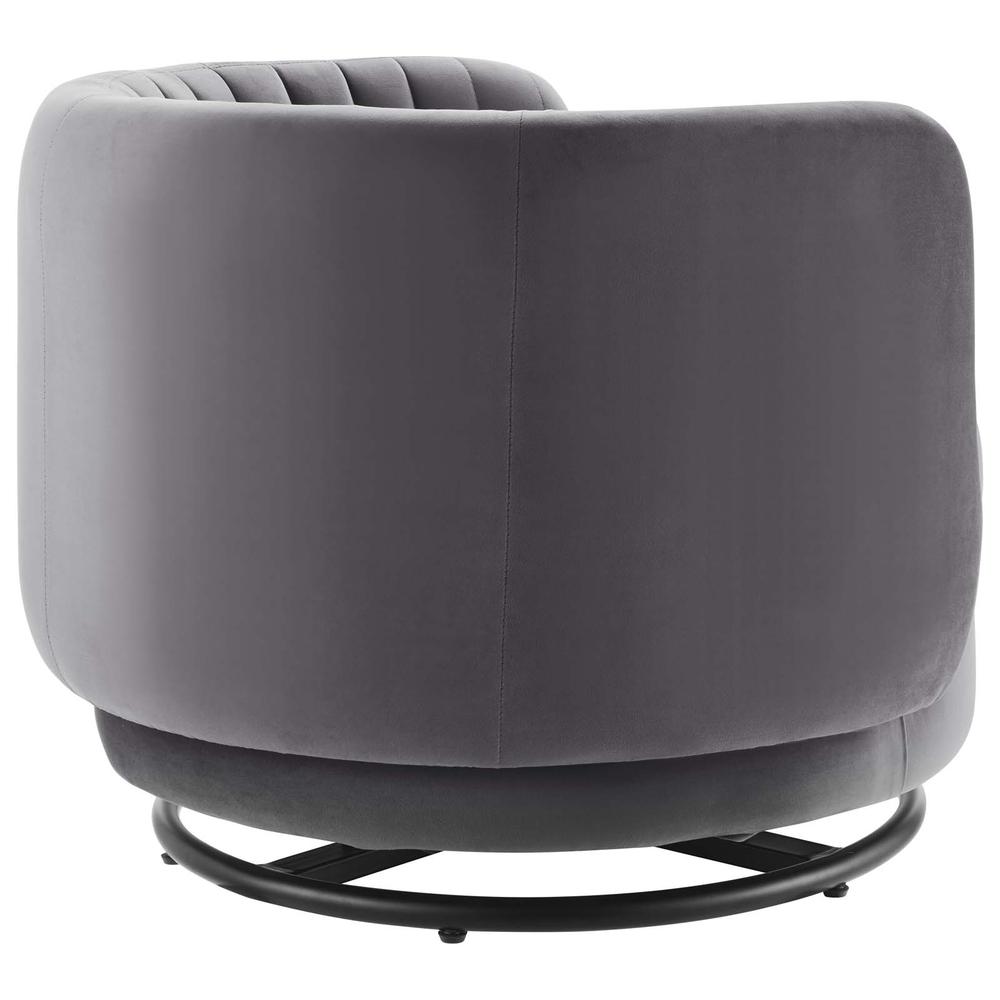 Embrace Tufted Performance Velvet Swivel Chair. Picture 3