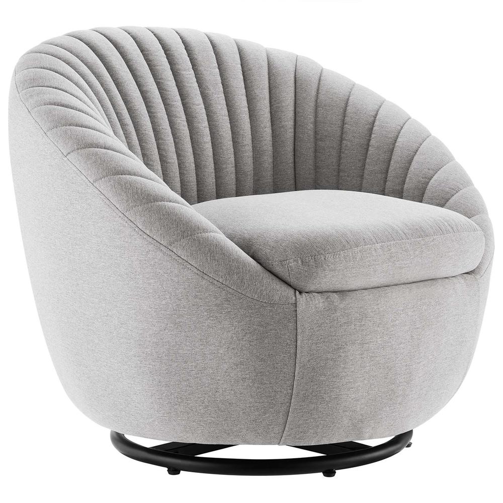 Whirr Tufted Fabric Fabric Swivel Chair - Black Light Gray EEI-5003-BLK-LGR. Picture 1