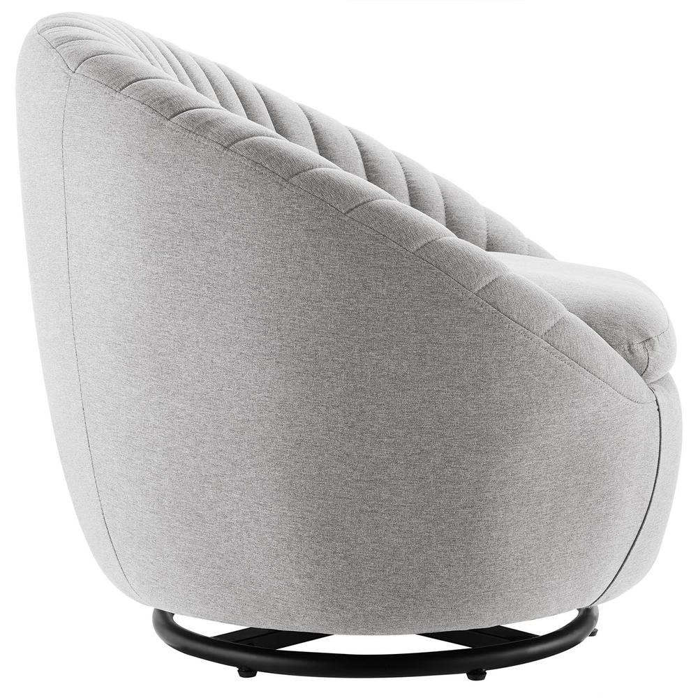 Whirr Tufted Fabric Fabric Swivel Chair - Black Light Gray EEI-5003-BLK-LGR. Picture 2