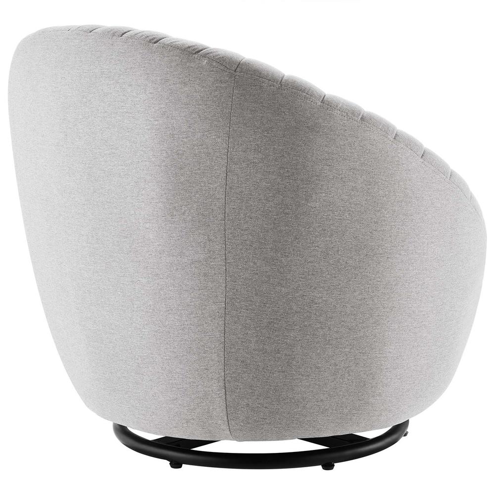 Whirr Tufted Fabric Fabric Swivel Chair - Black Light Gray EEI-5003-BLK-LGR. Picture 3