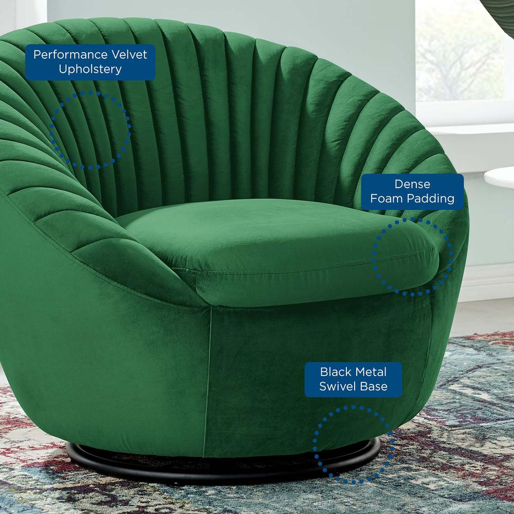Whirr Tufted Performance Velvet Swivel Chair. Picture 6