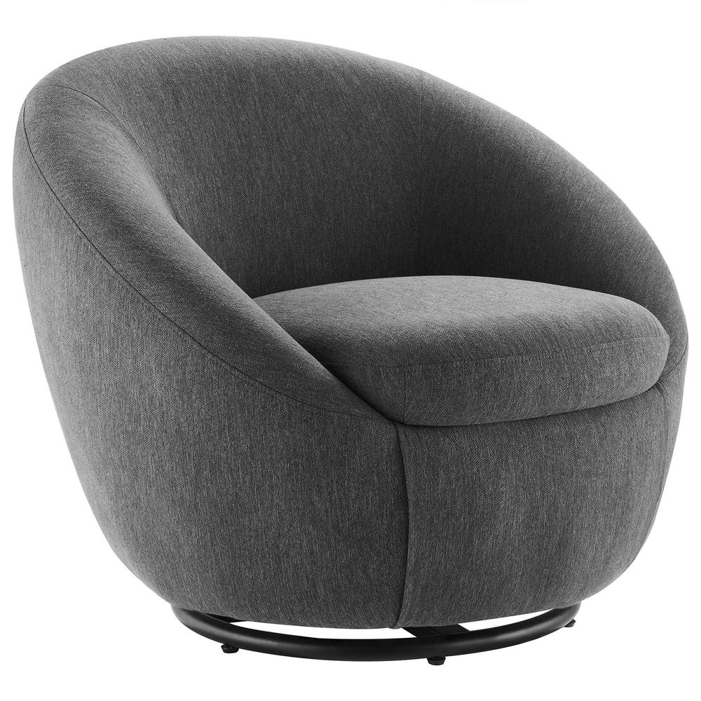 Buttercup Upholstered Fabric Swivel Chair. Picture 1