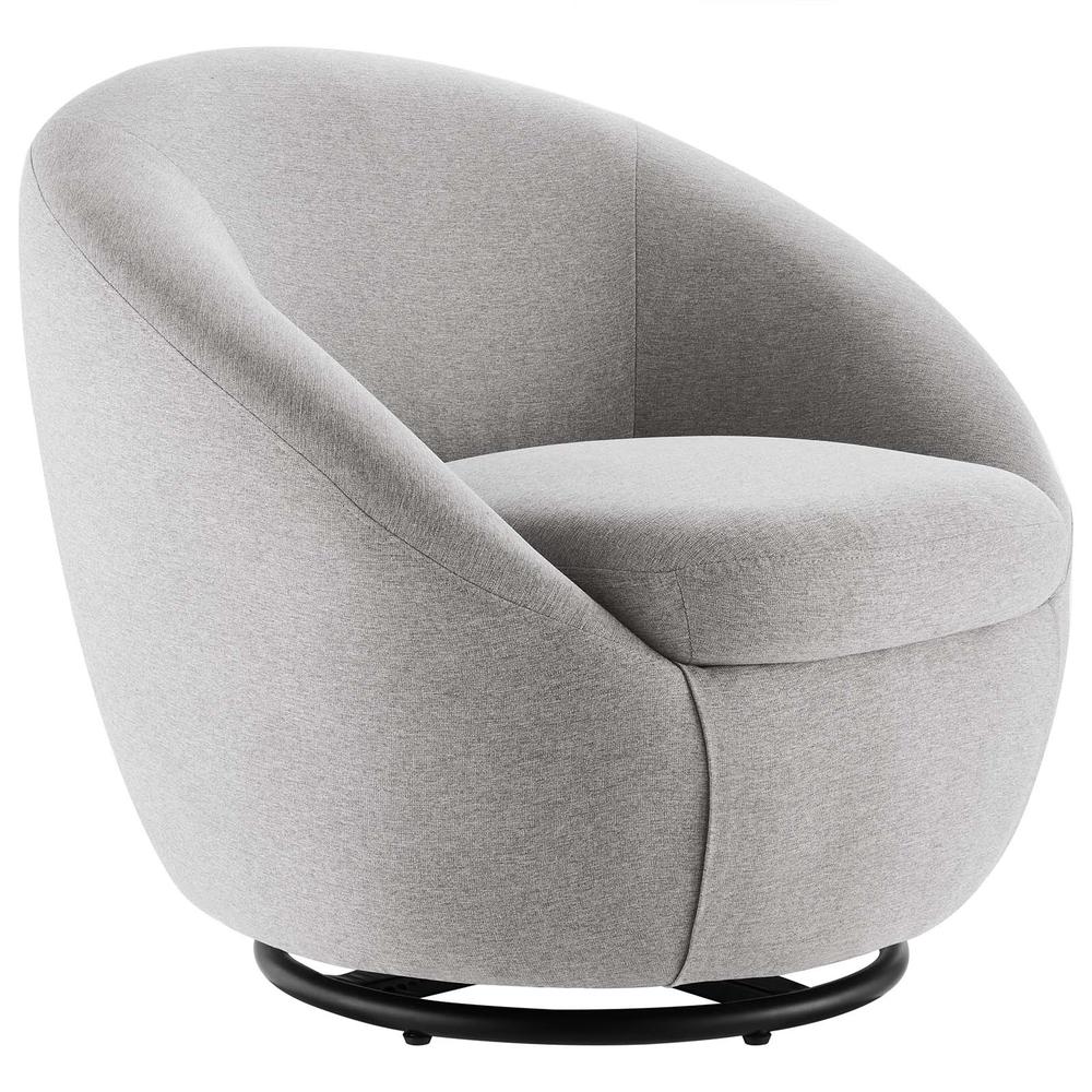 Buttercup Fabric Upholstered Upholstered Fabric Swivel Chair - Black Light Gray EEI-5006-BLK-LGR. The main picture.
