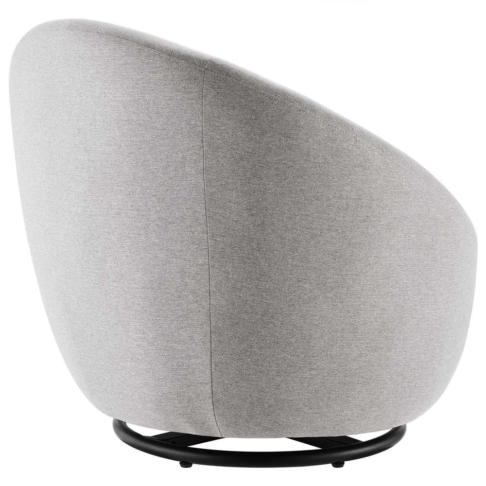 Buttercup Fabric Upholstered Upholstered Fabric Swivel Chair - Black Light Gray EEI-5006-BLK-LGR. Picture 3