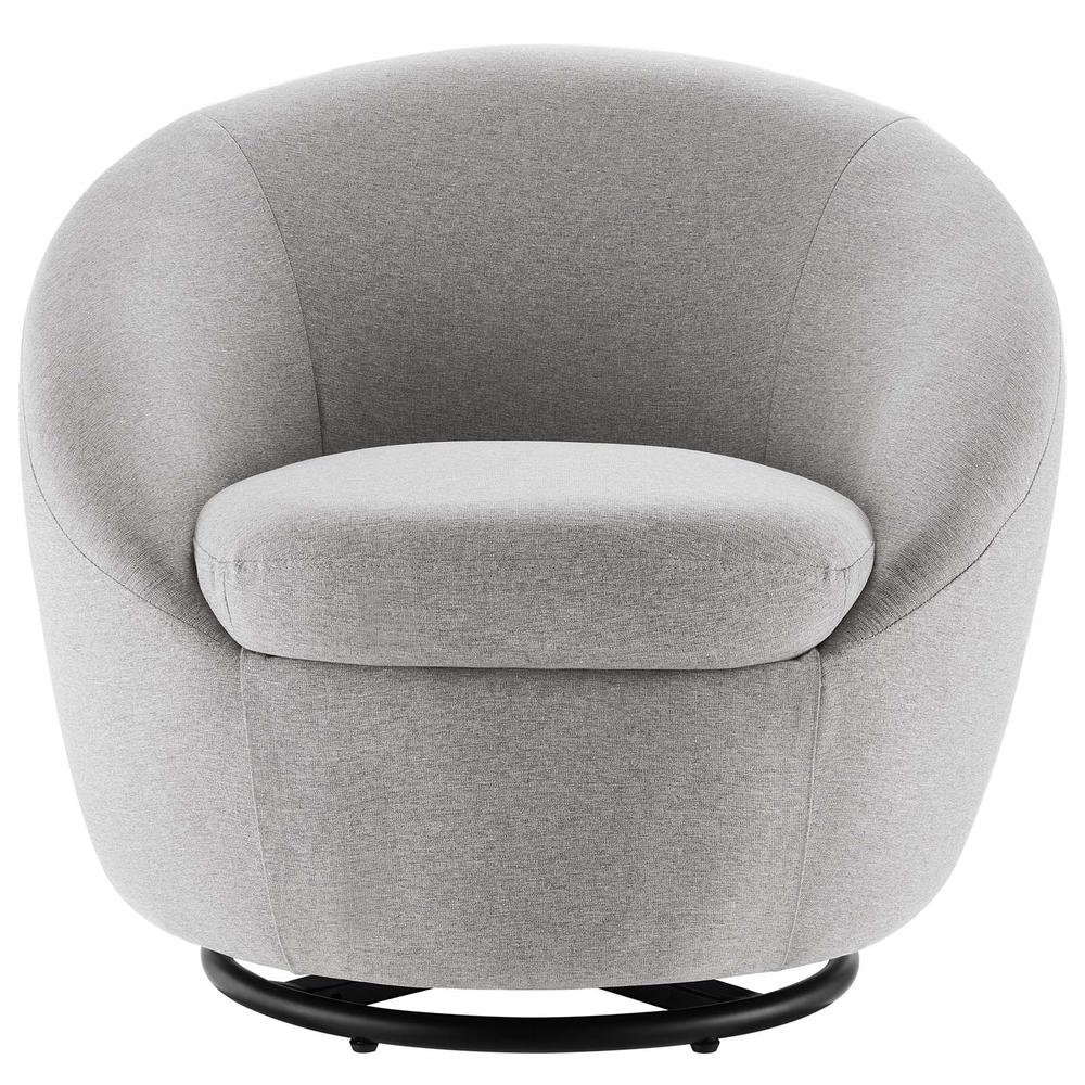 Buttercup Fabric Upholstered Upholstered Fabric Swivel Chair - Black Light Gray EEI-5006-BLK-LGR. Picture 5