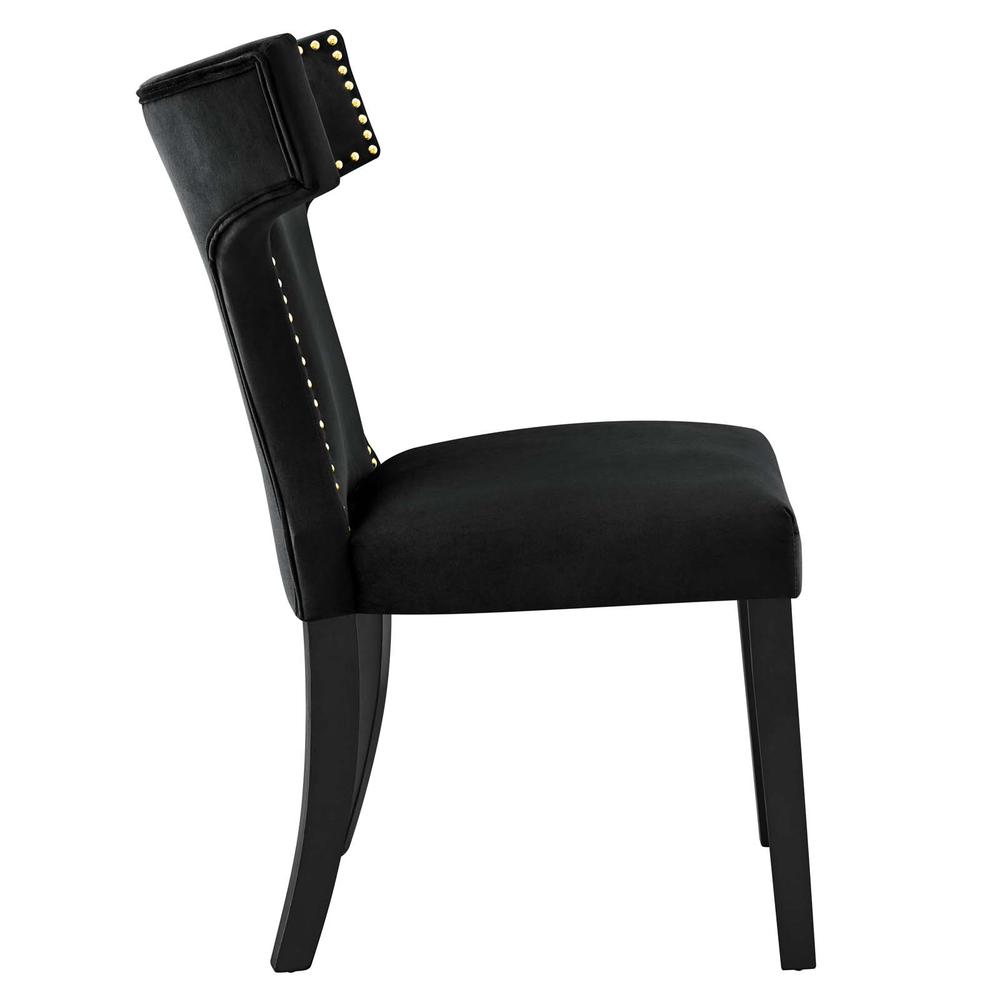 Curve Performance Velvet Dining Chairs - Set of 2. Picture 3