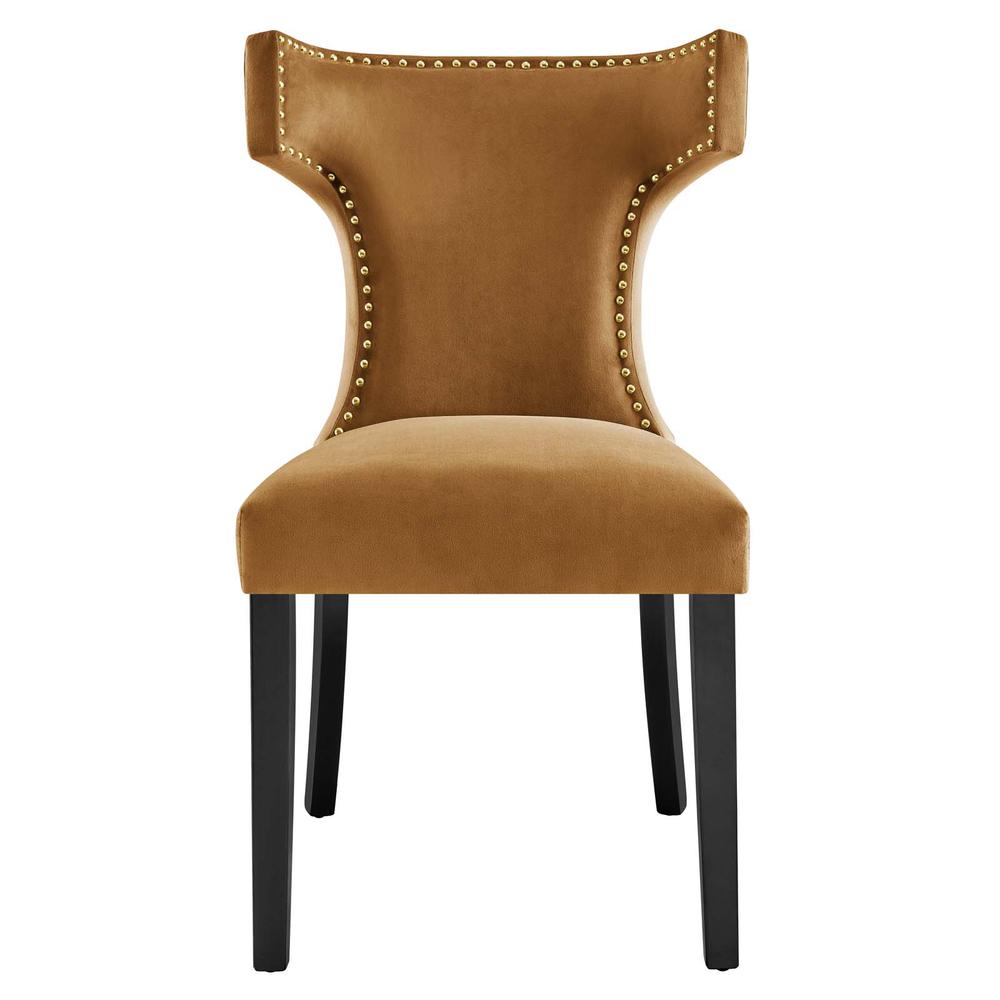 Curve Performance Velvet Dining Chairs - Set of 2. Picture 7