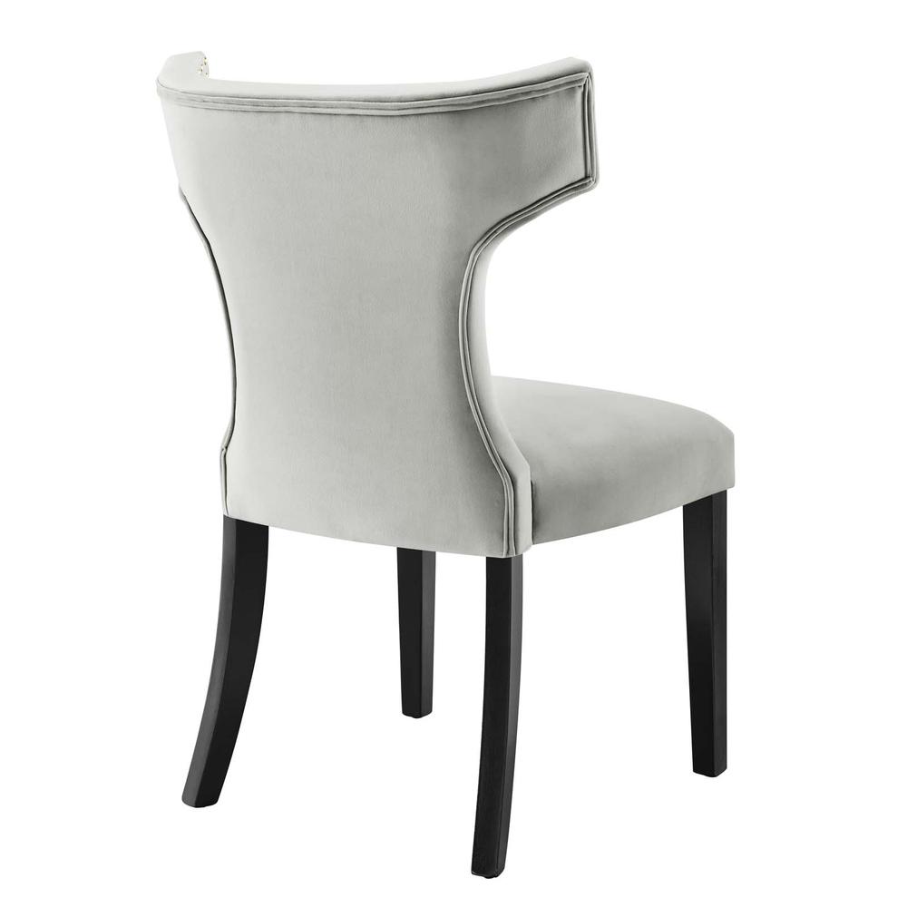 Curve Performance Velvet Dining Chairs - Set of 2. Picture 4