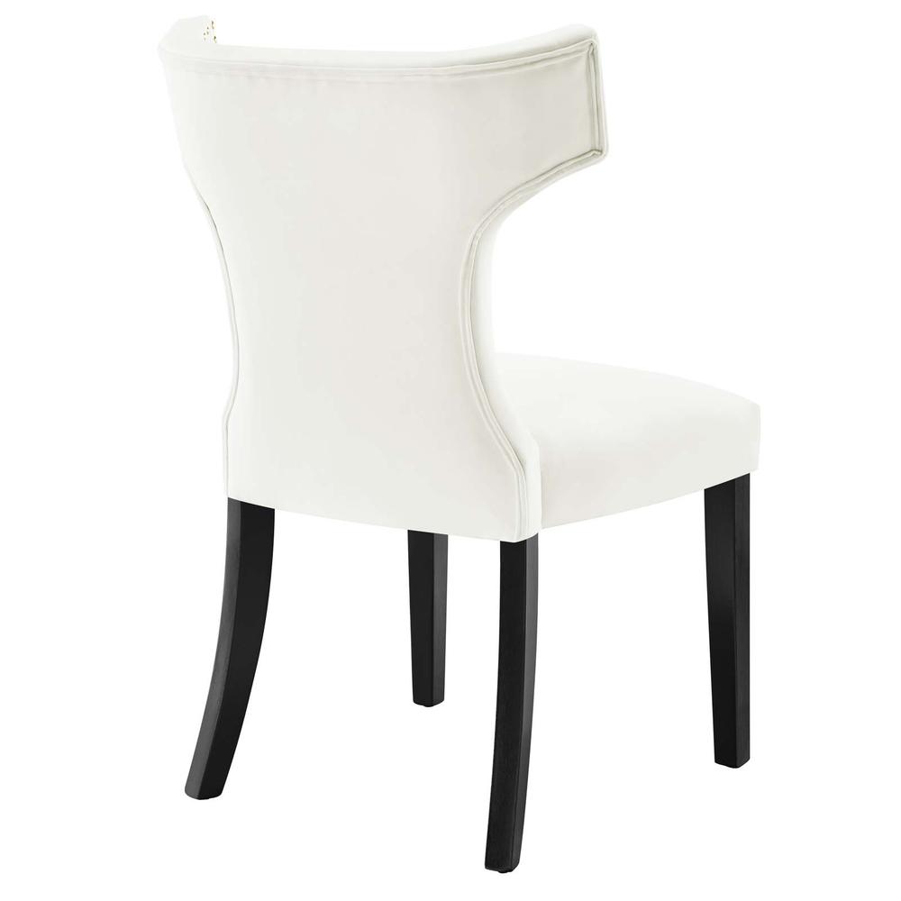 Curve Performance Velvet Dining Chairs - Set of 2. Picture 4