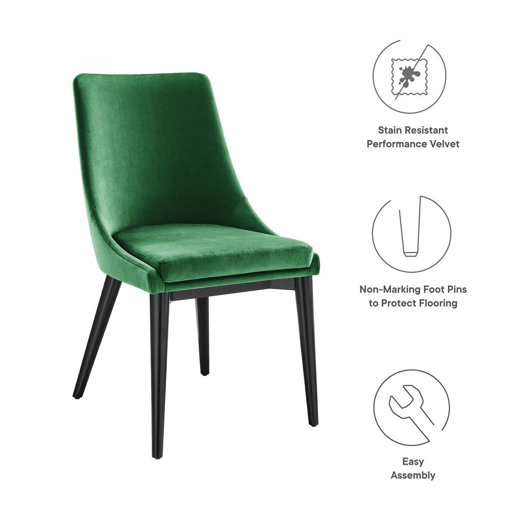 Viscount Performance Velvet Dining Chair. Picture 6