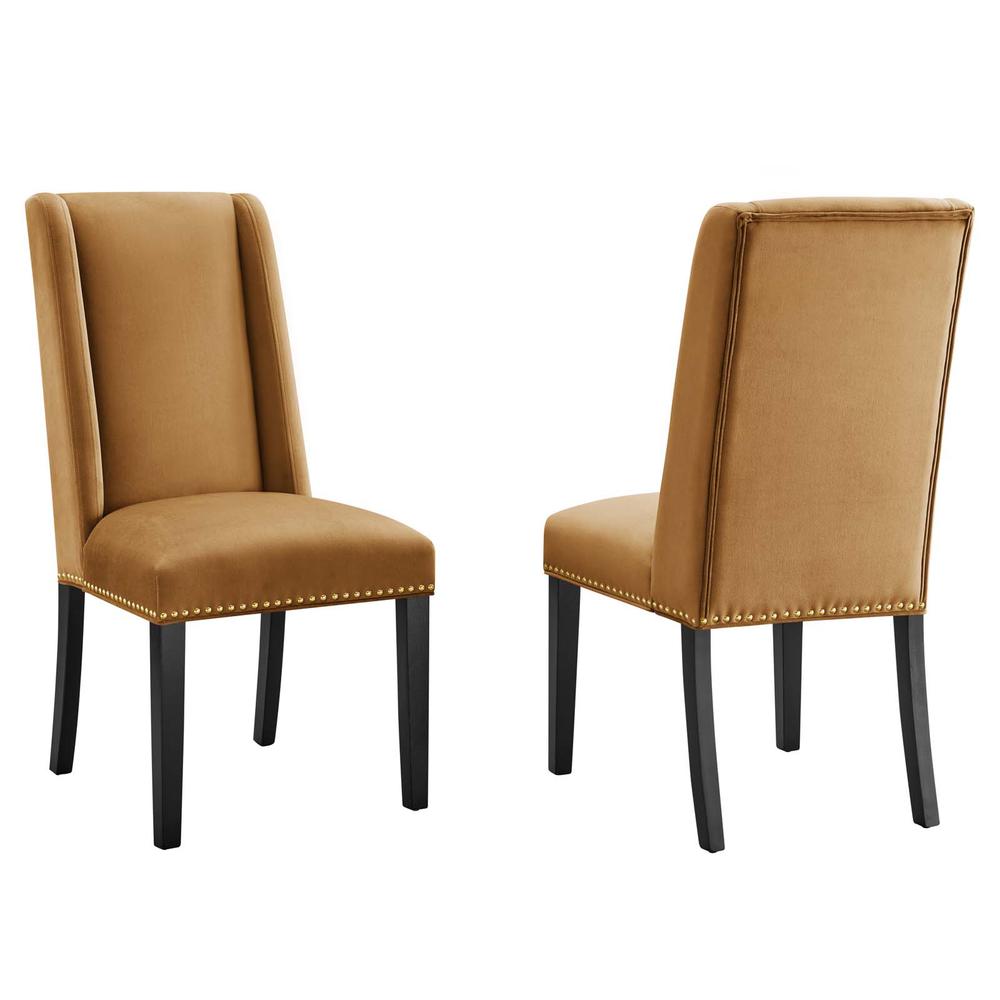Baron Performance Velvet Dining Chairs - Set of 2. Picture 1