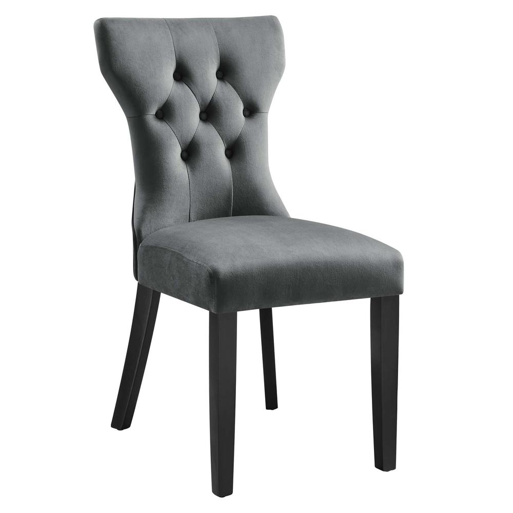 Silhouette Performance Velvet Dining Chairs - Set of 2. Picture 2