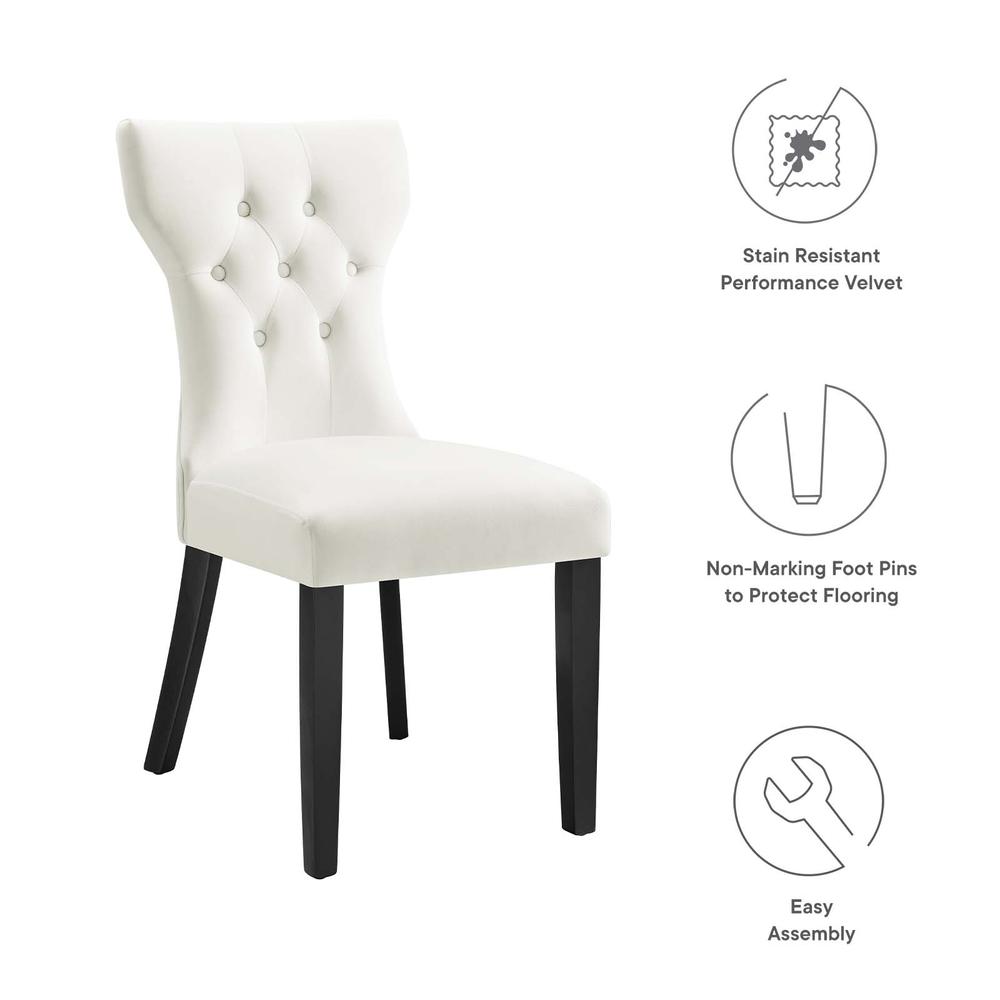 Silhouette Performance Velvet Dining Chairs - Set of 2. Picture 7