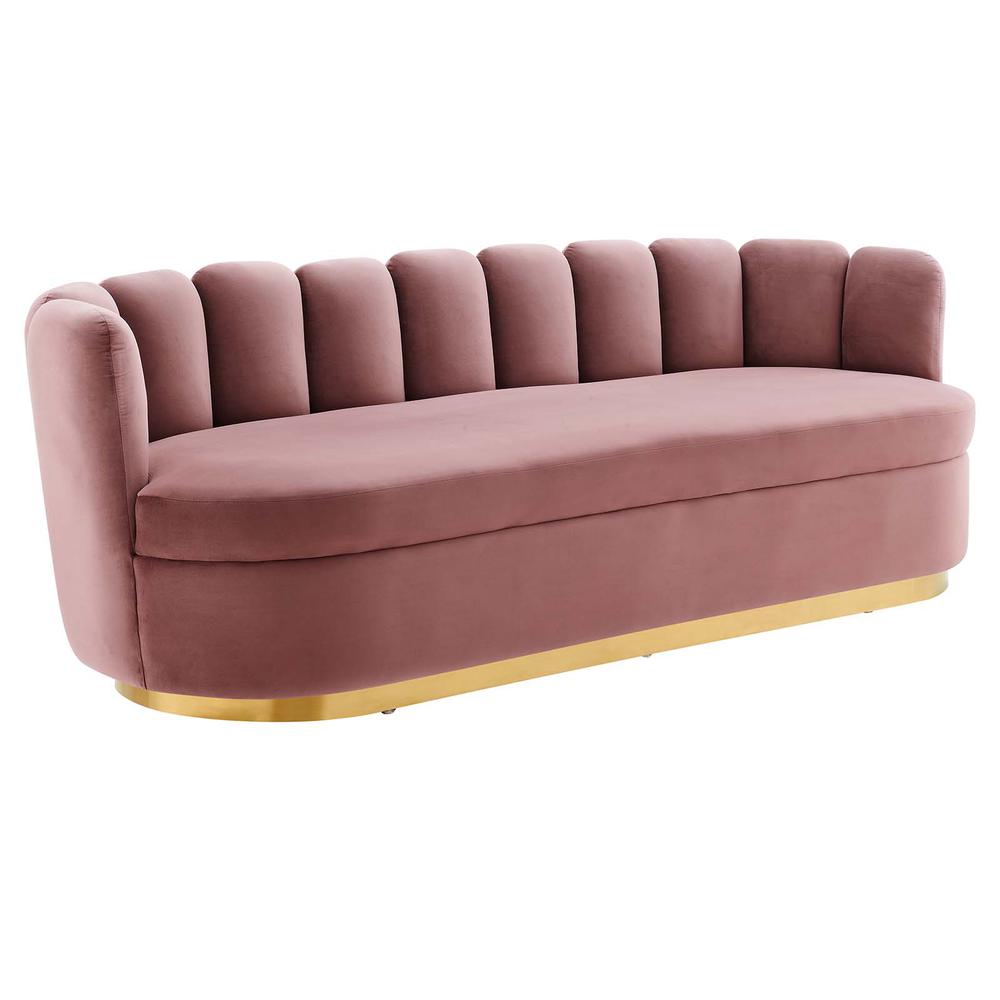 Victoria Channel Tufted Performance Velvet Sofa. Picture 1