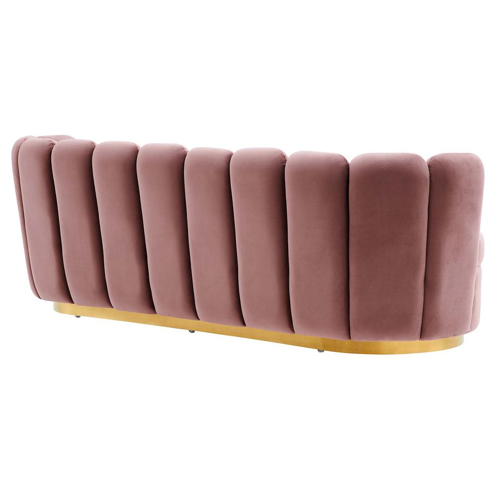 Victoria Channel Tufted Performance Velvet Sofa. Picture 5
