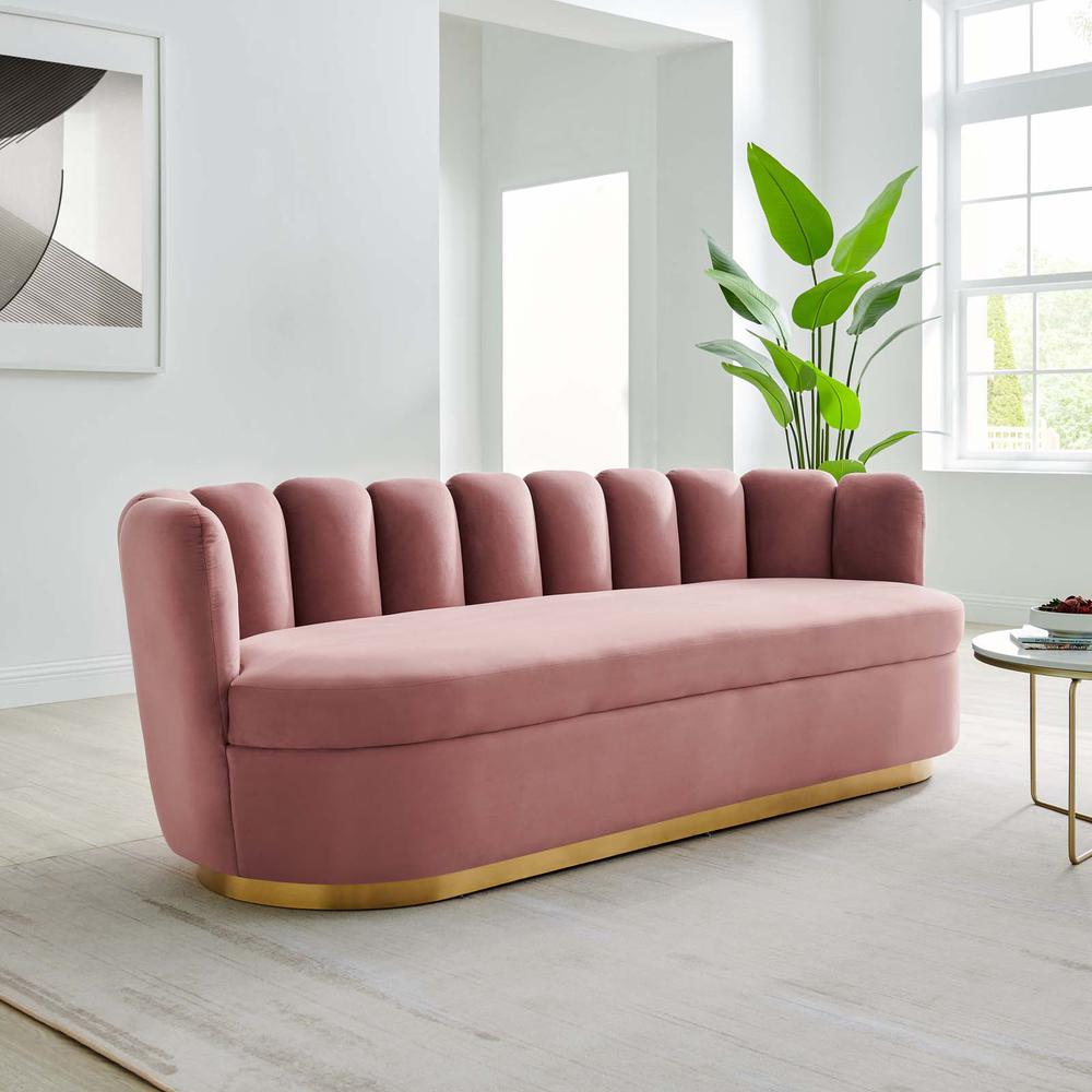 Victoria Channel Tufted Performance Velvet Sofa. Picture 8
