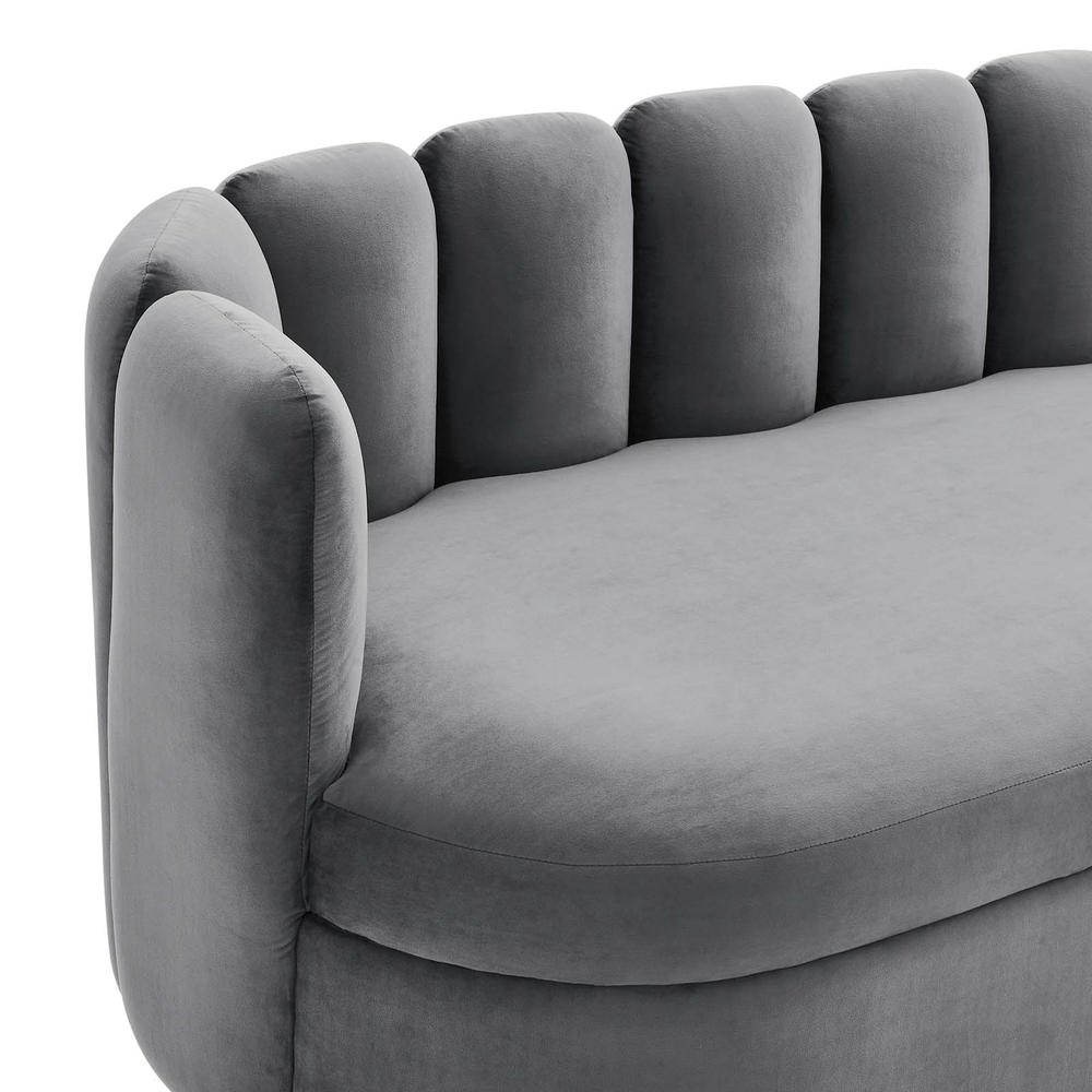 Victoria Channel Tufted Performance Velvet Sofa. Picture 2