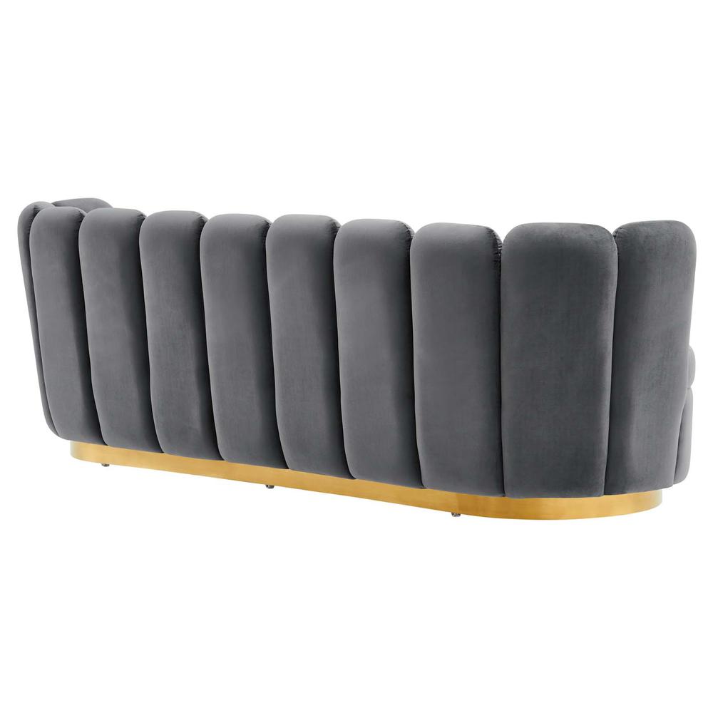 Victoria Channel Tufted Performance Velvet Sofa. Picture 5