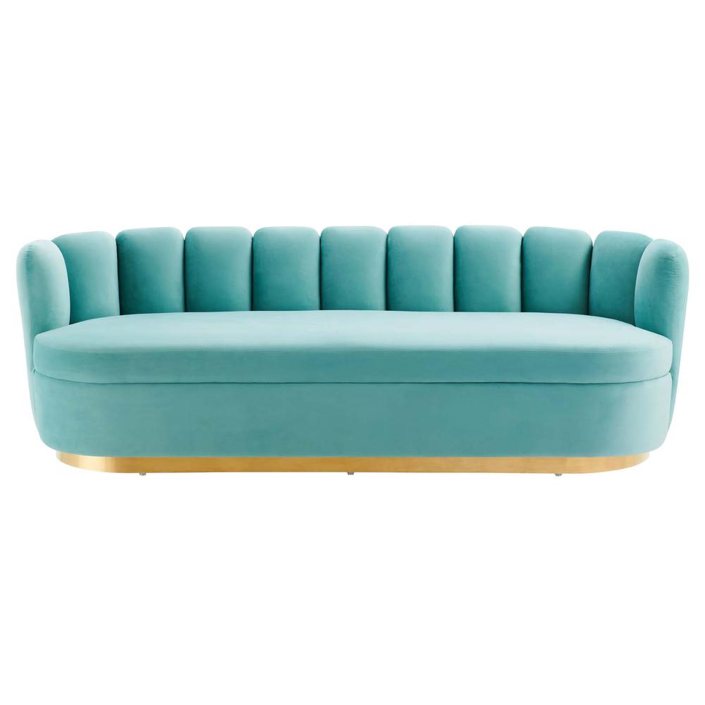 Victoria Channel Tufted Performance Velvet Sofa. Picture 6