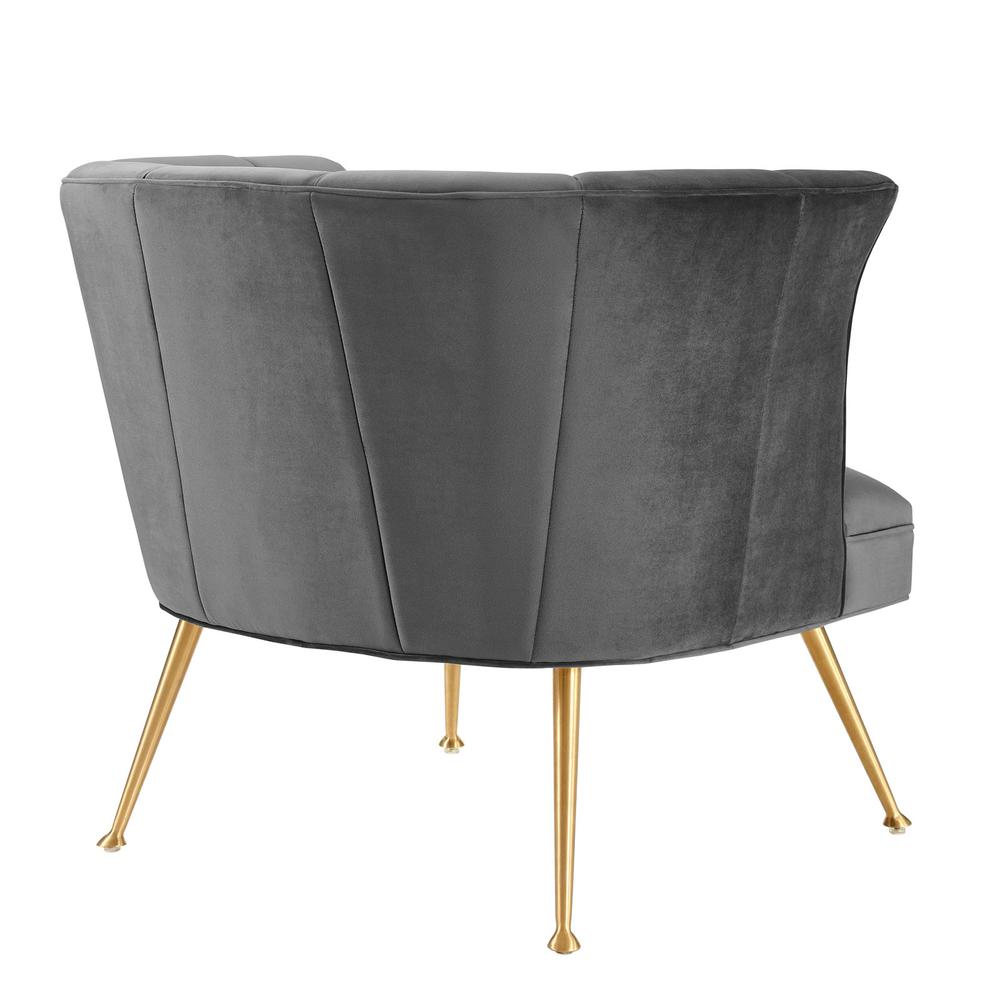 Veronica Channel Tufted Performance Velvet Armchair. Picture 5