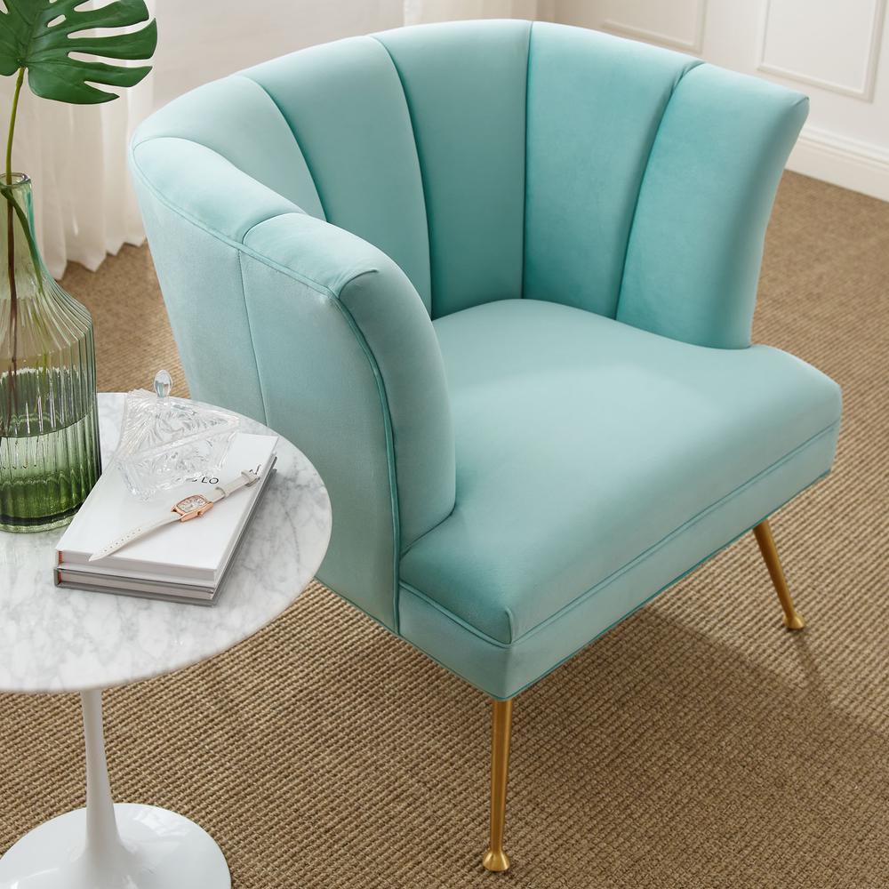 Veronica Channel Tufted Performance Velvet Armchair. Picture 7