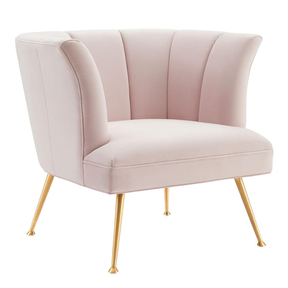 Veronica Channel Tufted Performance Velvet Armchair. Picture 1