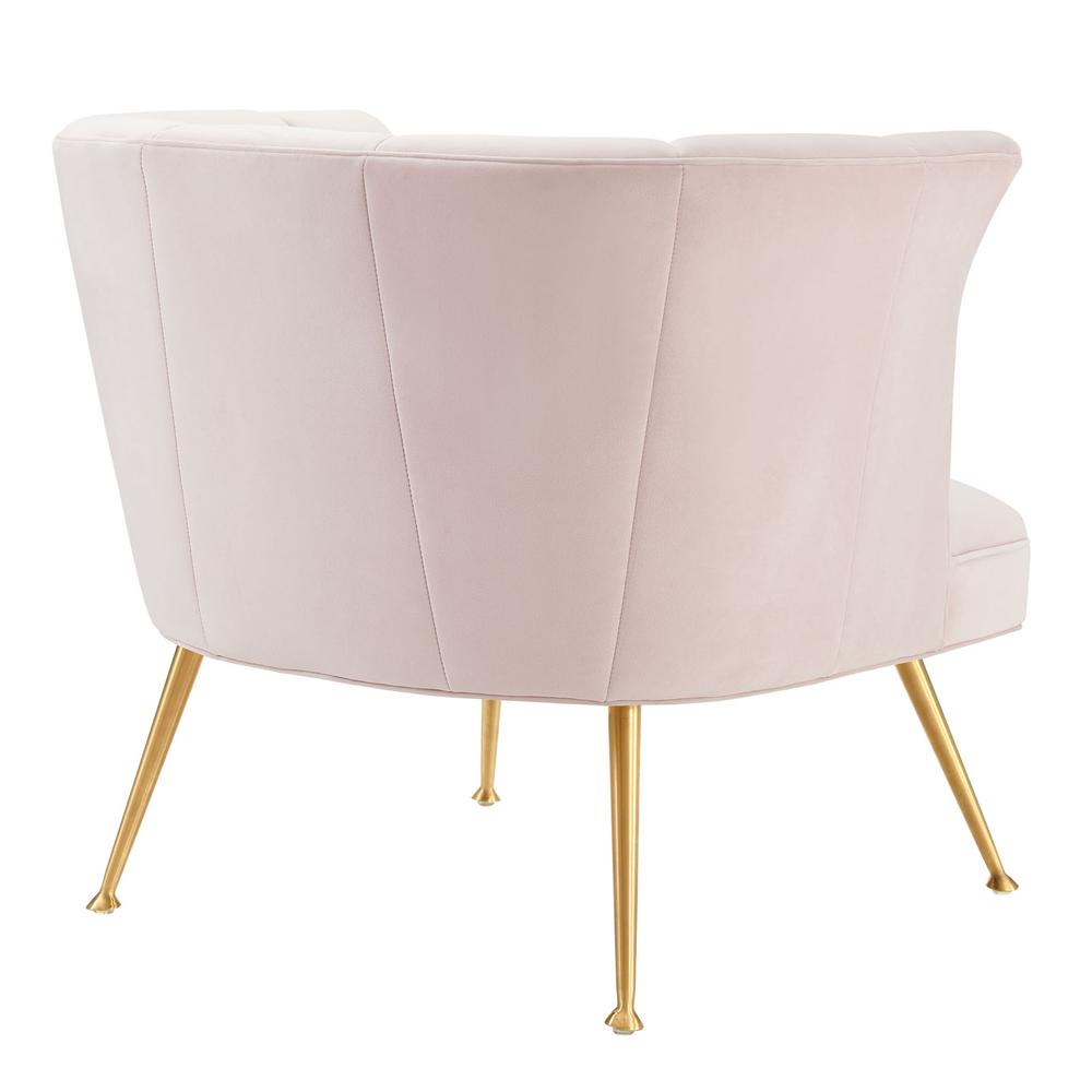 Veronica Channel Tufted Performance Velvet Armchair. Picture 4