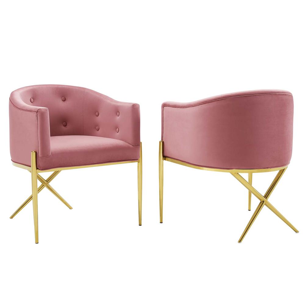 Savour Accent Dining Armchair Performance Velvet Set of 2 - Dusty Rose EEI-5042-DUS. The main picture.