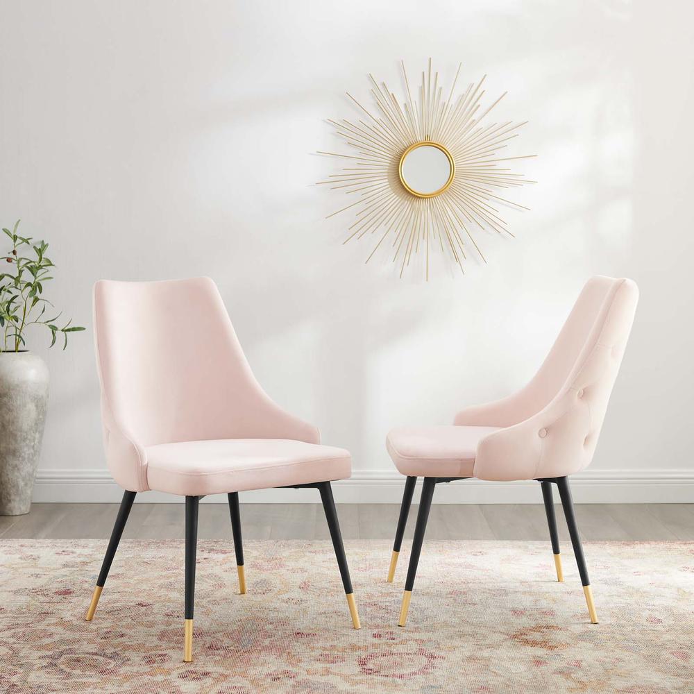 Adorn Dining Side Chair Performance Velvet Set of 2 - Pink EEI-5043-PNK. Picture 7