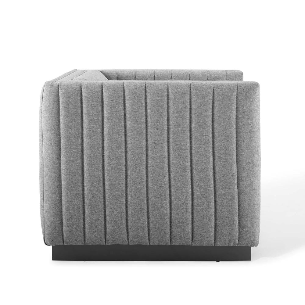 Conjure Tufted Armchair Upholstered Fabric Set of 2 - Light Gray EEI-5045-LGR. Picture 3