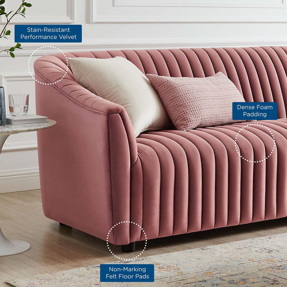 Announce Performance Velvet Channel Tufted Sofa. Picture 6