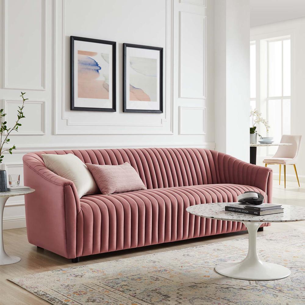 Announce Performance Velvet Channel Tufted Sofa. Picture 8