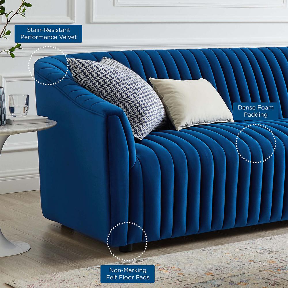 Announce Performance Velvet Channel Tufted Sofa. Picture 7