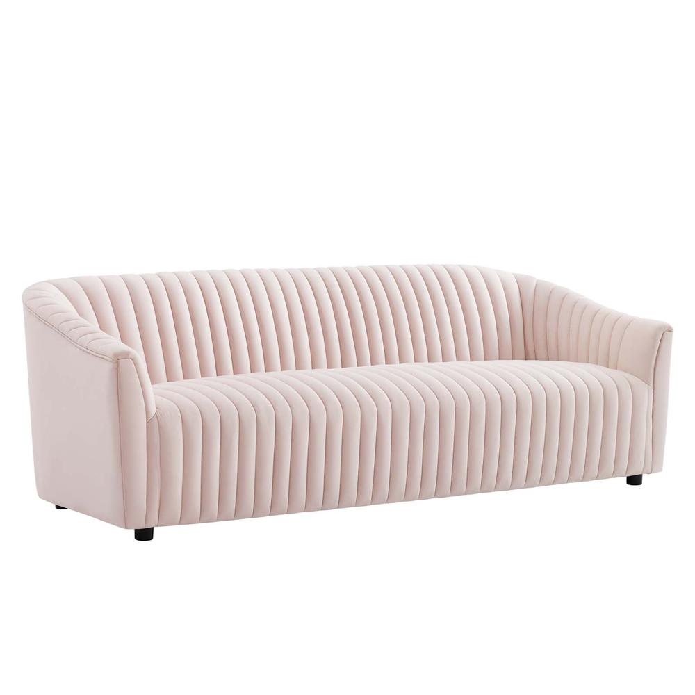 Announce Performance Velvet Channel Tufted Sofa. Picture 1