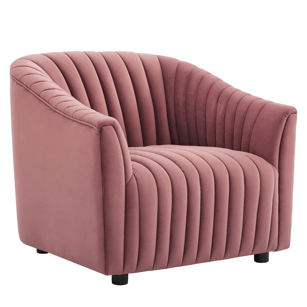 Announce Performance Velvet Channel Tufted Armchair - Dusty Rose EEI-5055-DUS. The main picture.