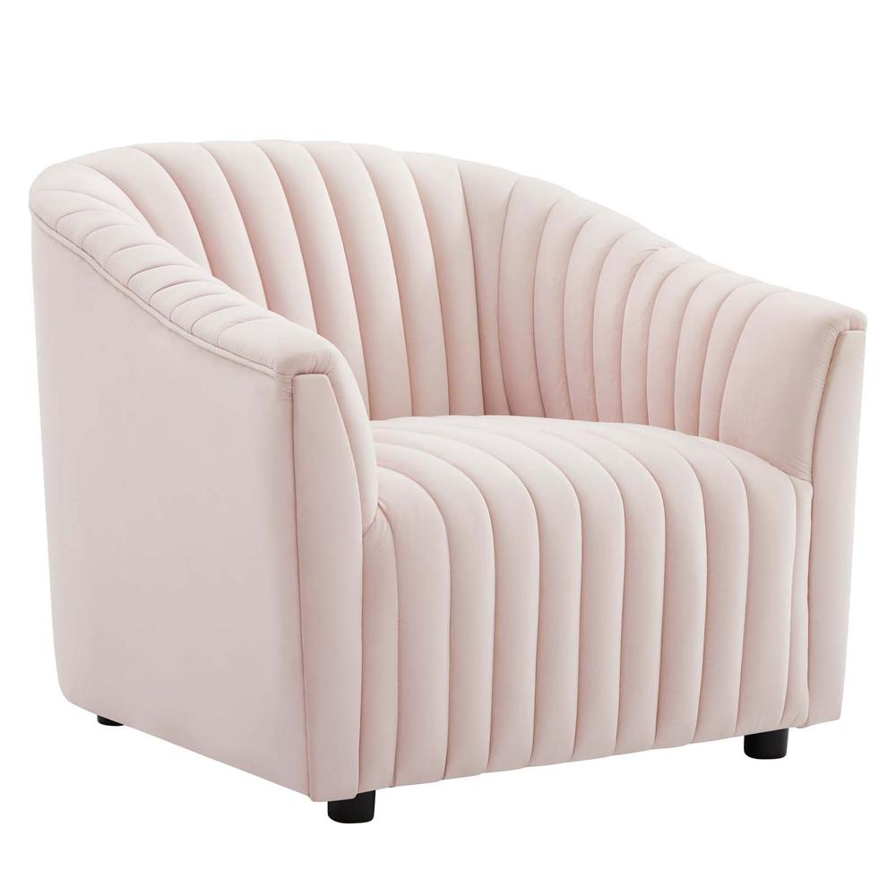 Announce Performance Velvet Channel Tufted Armchair - Pink EEI-5055-PNK. The main picture.
