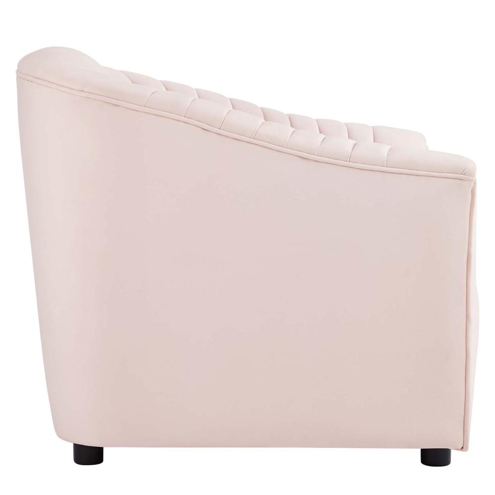 Announce Performance Velvet Channel Tufted Armchair - Pink EEI-5055-PNK. Picture 2
