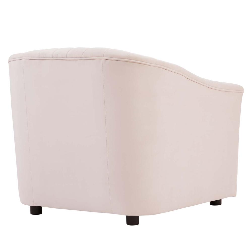 Announce Performance Velvet Channel Tufted Armchair - Pink EEI-5055-PNK. Picture 3