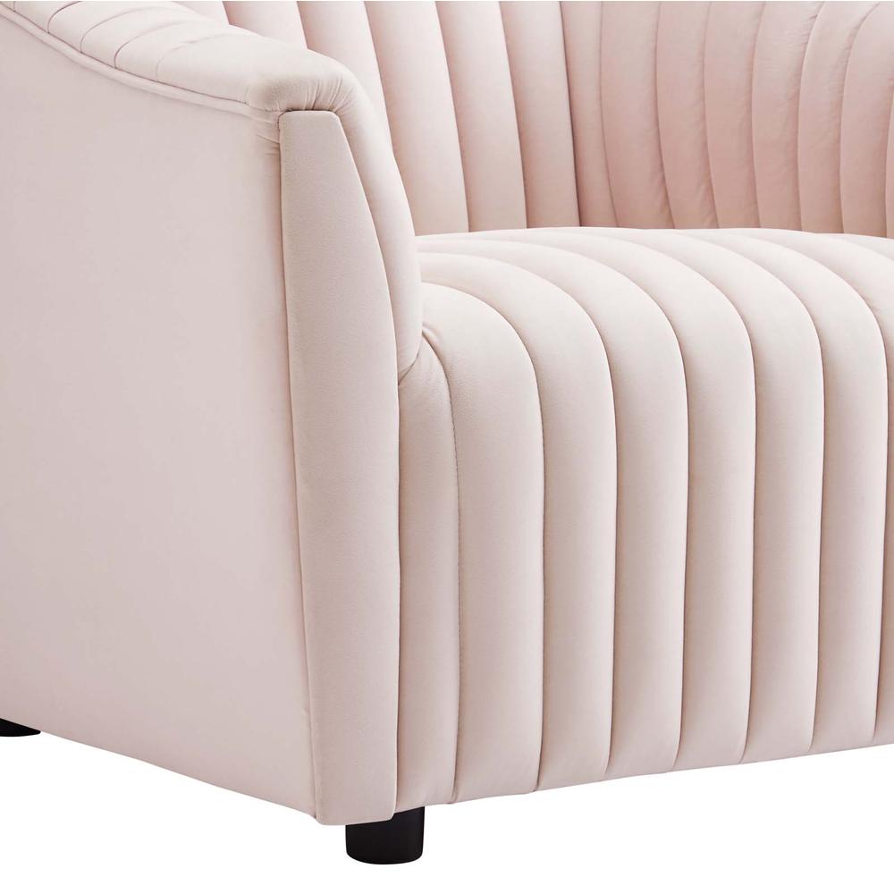 Announce Performance Velvet Channel Tufted Armchair - Pink EEI-5055-PNK. Picture 4