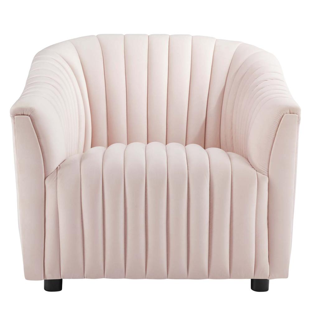 Announce Performance Velvet Channel Tufted Armchair - Pink EEI-5055-PNK. Picture 5