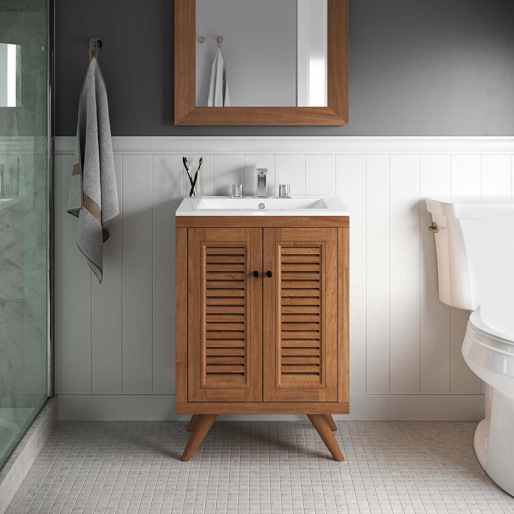 Birdie 24" Teak Wood Bathroom Vanity Cabinet (Sink Basin Not Included). Picture 9