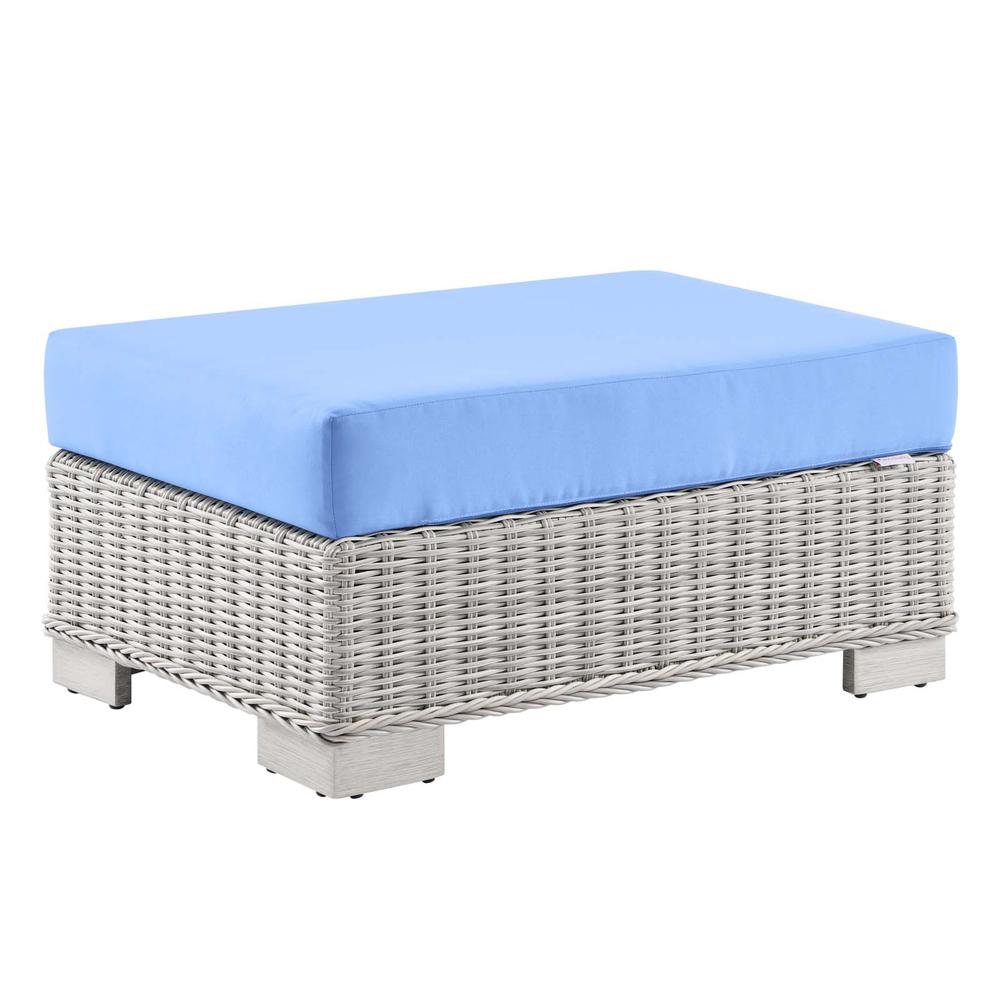 Conway 5-Piece Outdoor Patio Wicker Rattan Furniture Set - Light Gray Light Blue EEI-5092-LBU. Picture 10