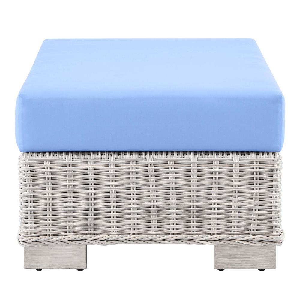 Conway 5-Piece Outdoor Patio Wicker Rattan Furniture Set - Light Gray Light Blue EEI-5092-LBU. Picture 11