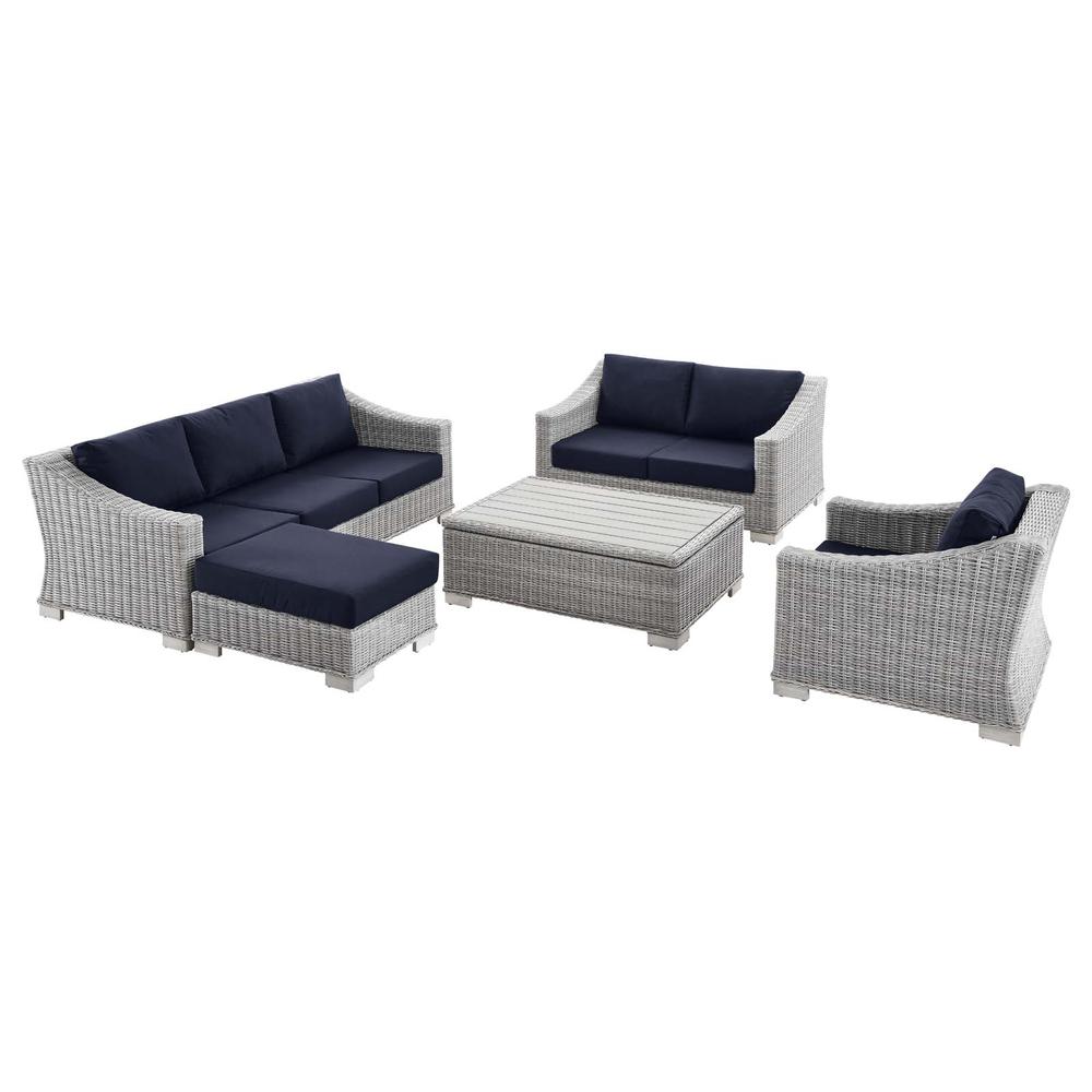 Conway 5-Piece Outdoor Patio Wicker Rattan Furniture Set. Picture 1