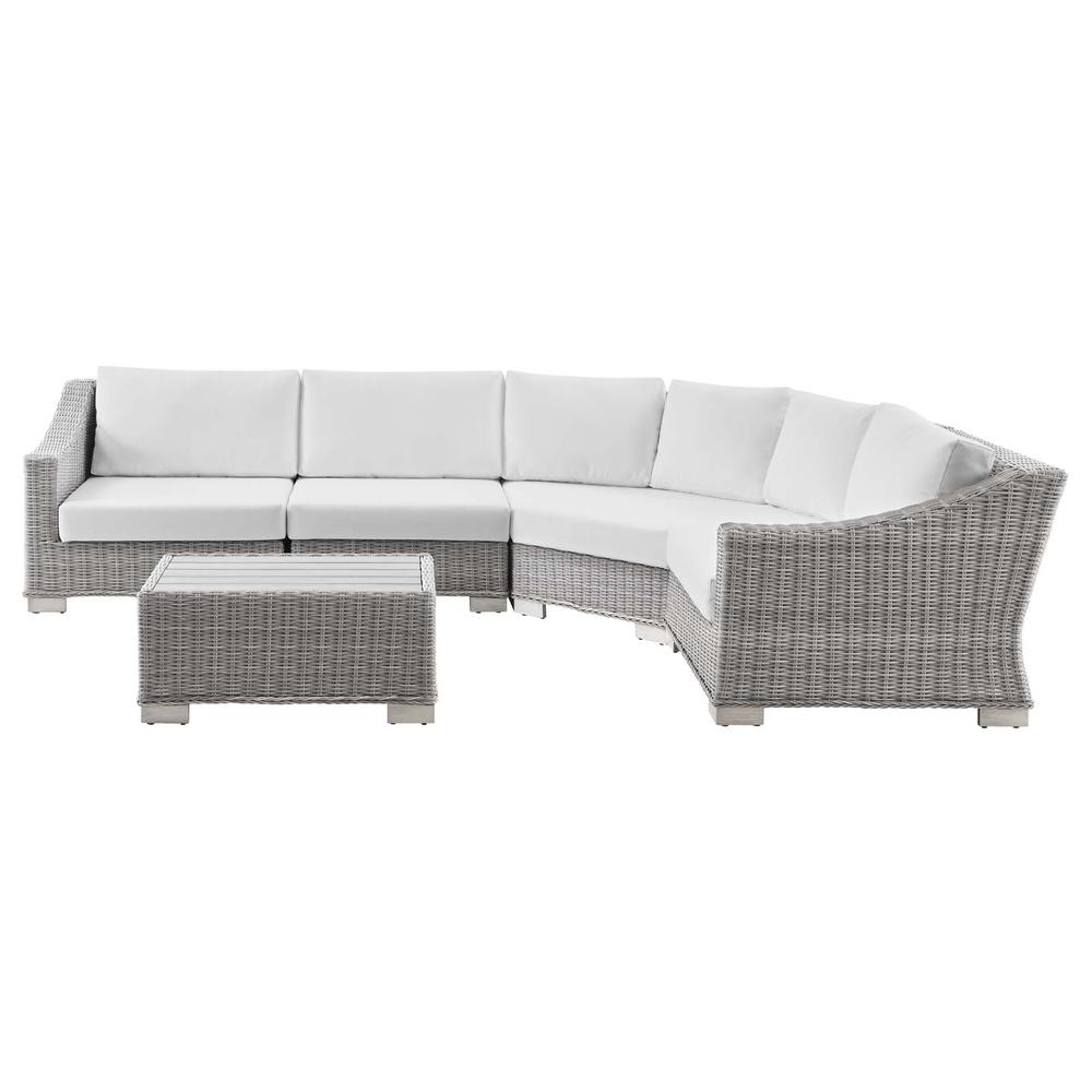 Conway Outdoor Patio Wicker Rattan 5-Piece Sectional Sofa Furniture Set. Picture 1