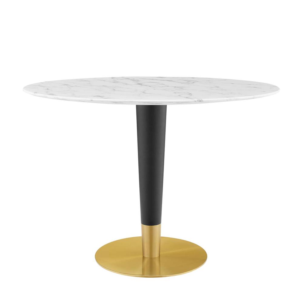 Zinque 42" Oval Artificial Marble Dining Table. Picture 1