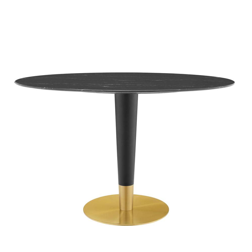 Zinque 48" Oval Artificial Marble Dining Table. Picture 1