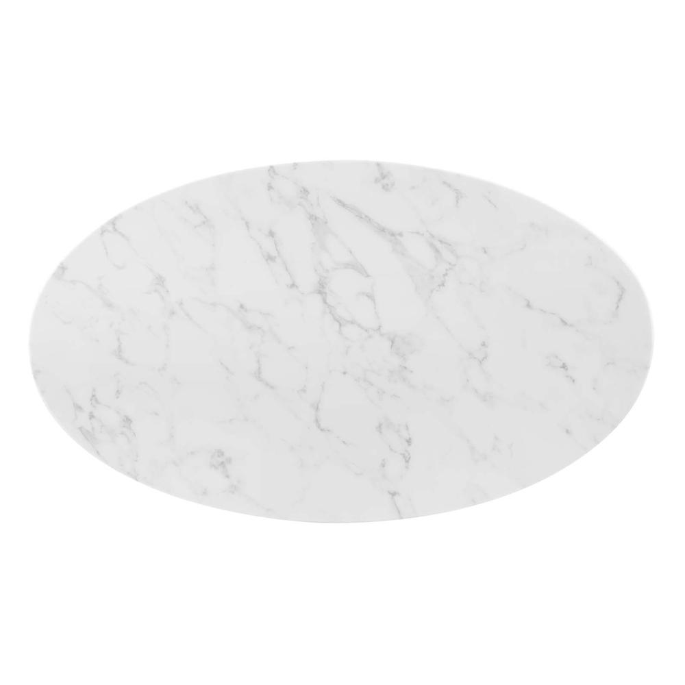 Zinque 48" Oval Artificial Marble Dining Table. Picture 2