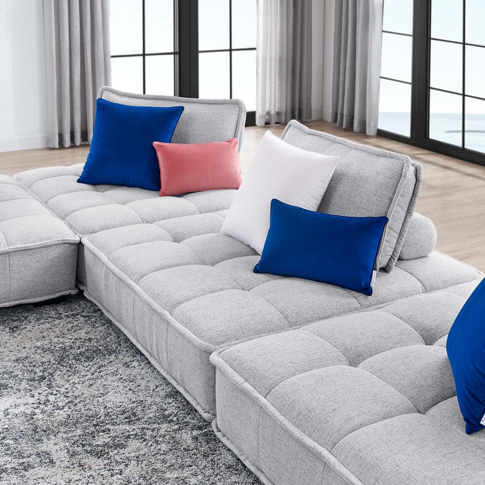 Saunter Tufted Fabric Fabric 4-Piece Sectional Sofa. Picture 10
