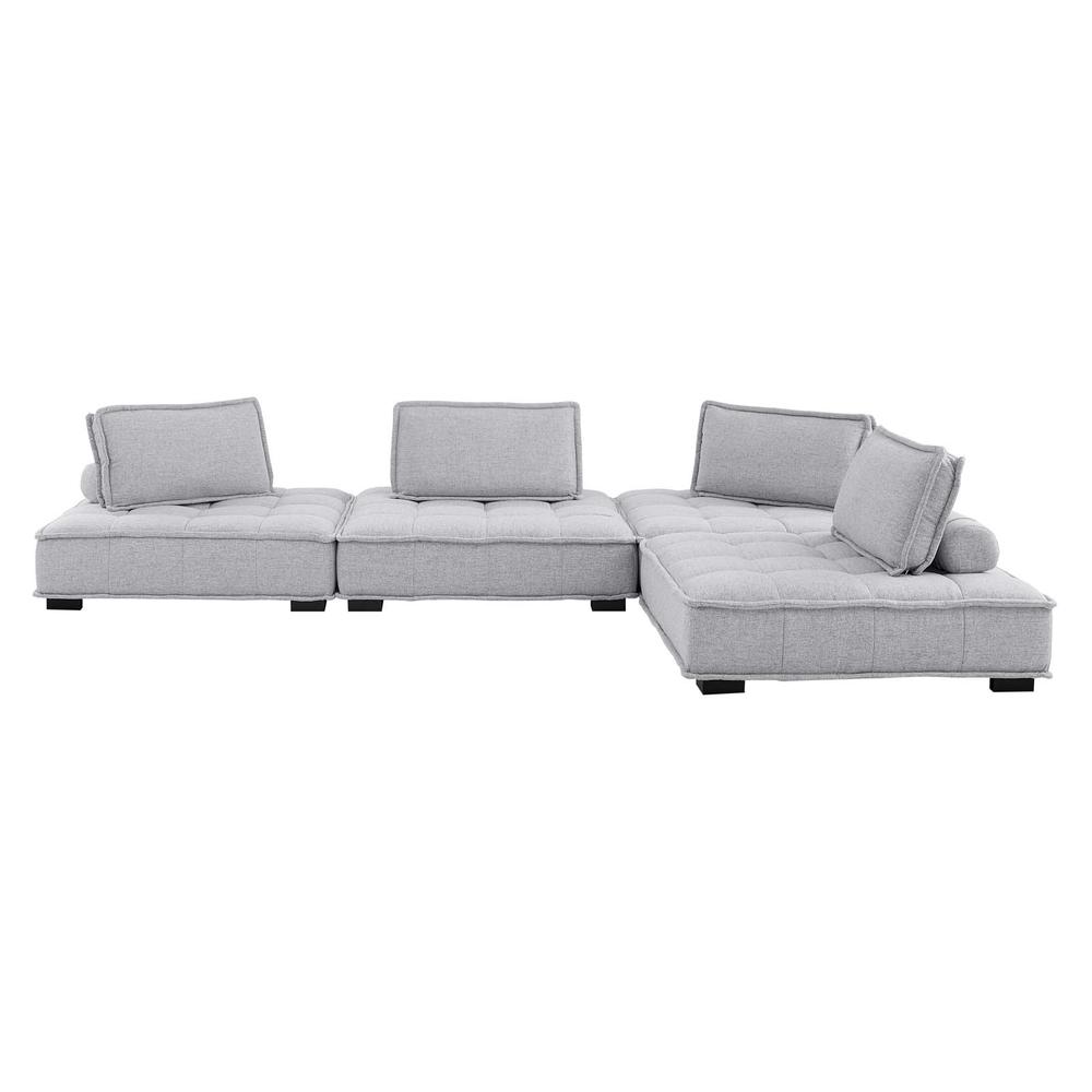 Saunter Tufted Fabric Fabric 4-Piece Sectional Sofa. Picture 2
